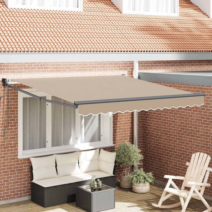 vidaXL - Uitschuifbare - luifel - Beige - 300 - x - 250 - x - 165 - cm