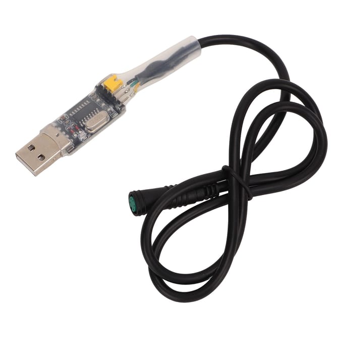 Câble de Programmation USB pour Vélo Électrique Plastique 5 broches Femelle Fiche USB 2.0 Câble de Programmation pour Moteur à Entraînement Central BBS01 gray