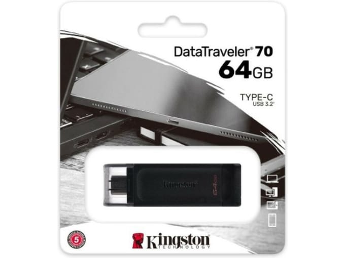 Kingston 64GB USB-C 3.2 Gen 1 DataTraveler 70 USB-stick