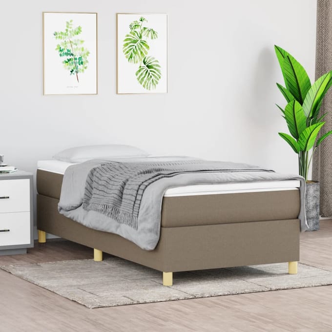 vidaXL - Boxspring - bed - 90x190 - cm - stof - taupe