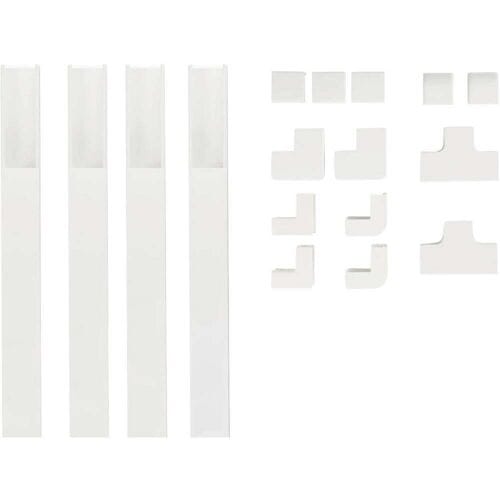 Hama Kabelkanaal-set, 4 stuks, zelfklevend, 1 m, incl. verbindingsstukken, wit