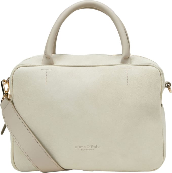 Marc O'Polo Leren Handtas Schoudertas Tuja Hand Bag Stone Grey Lichtgrijs