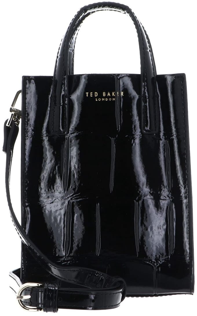 Ted Baker schoudertas Viienna Croc Effect Mini Icon Bag Black zwart