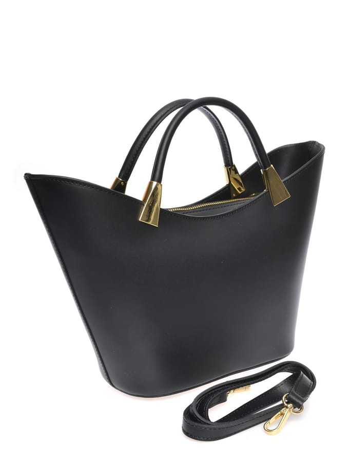 Roberta M Zwart Rundleer Tas