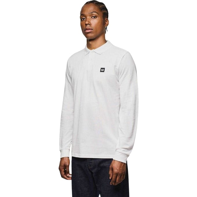 Weekend Offender Heren Dice Poloshirt met lange mouwen (Wit)