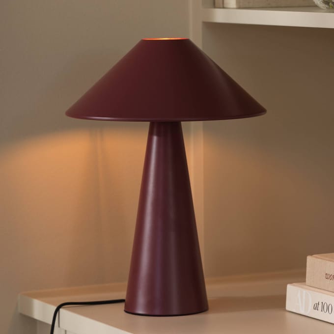 Globen Lighting tafellamp Cannes, rood, metaal, hoogte 40 cm