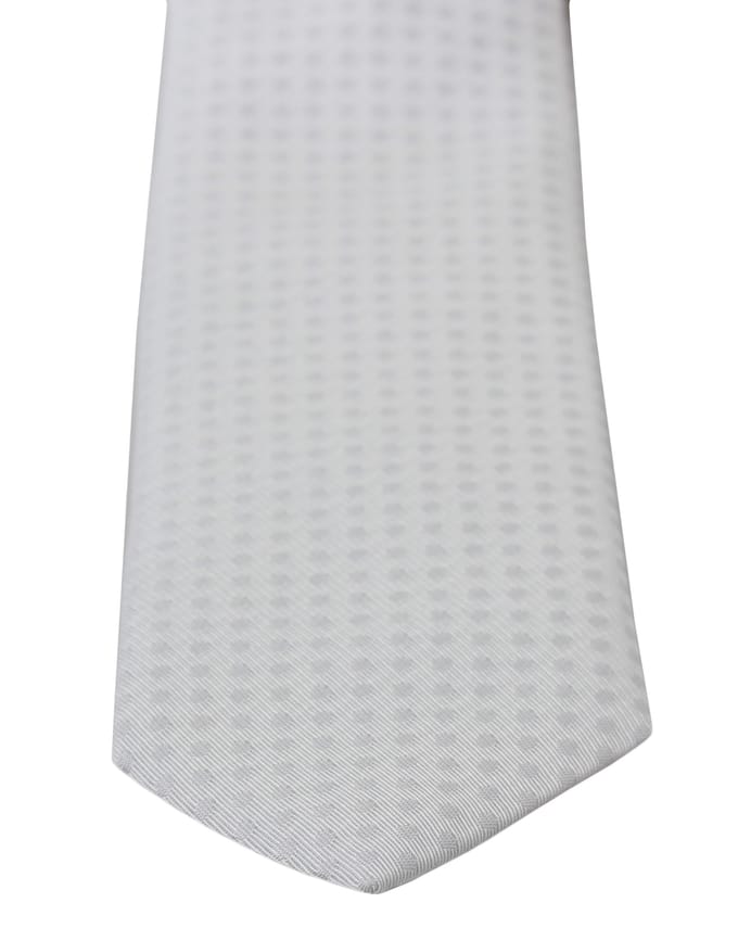 Dolce & Gabbana Wit Gedessineerde Klassieke Heren Slim Stropdas