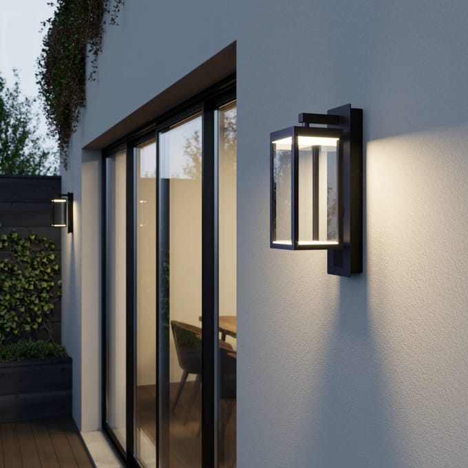 Lucande LED buiten wandlamp Ferdinand, antraciet Luidspreker