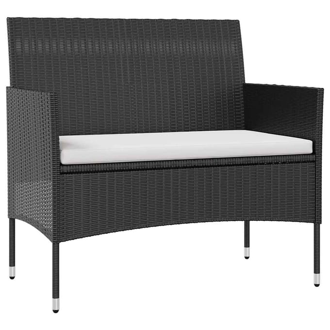 vidaXL - 8-delige - Loungeset - met - kussens - poly - rattan - zwart