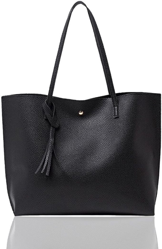 Allecto - Zwarte Tote Bag met Binnenvak - Waterdichte Grote Handtas