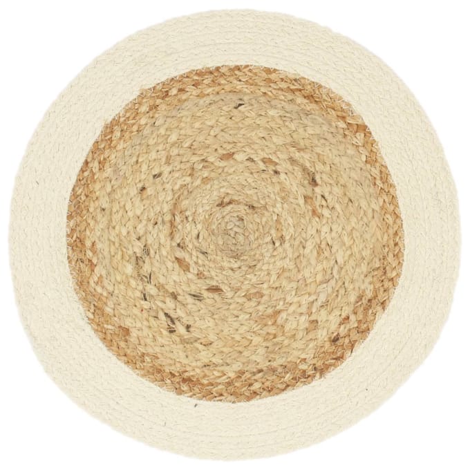 vidaXL - Placemats - 6 - st - rond - 38 - cm - jute - en - katoen - natuurlijk