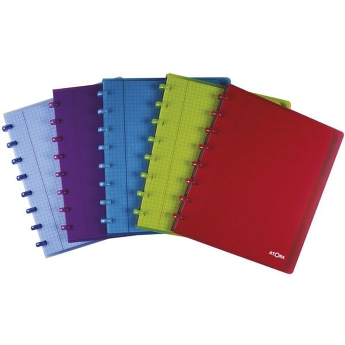 Pak met 10 schriften A5+ geruit 5 x 5 mm met register