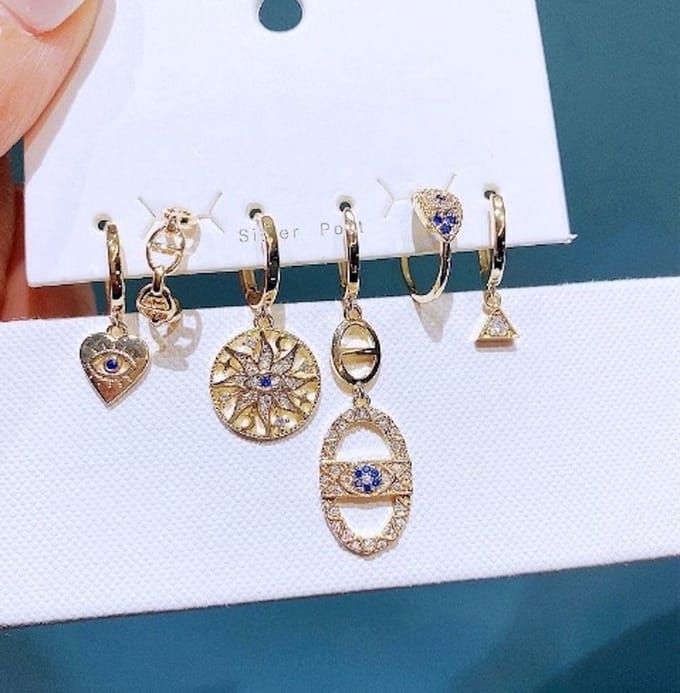 Oorringen Set Mandala 18k Vergulde Oorbellen