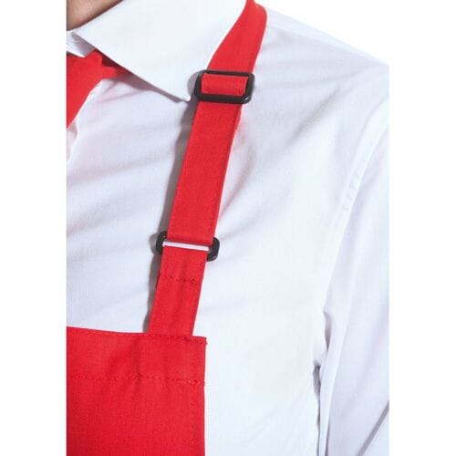 (6 stuks) KARLOWSKY Schort met zak Basic - Rood