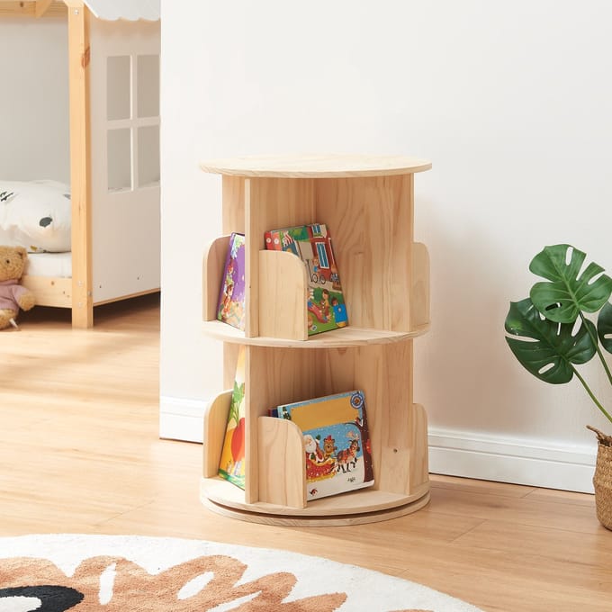 Kinderboekenkast Chasek 65xØ44 cm naturel [en.casa]