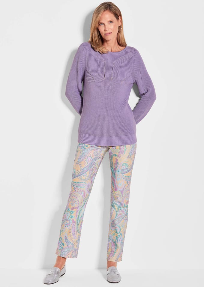 Pullover met ribtricot - sering - Gr. 54 van Goldner Fashion