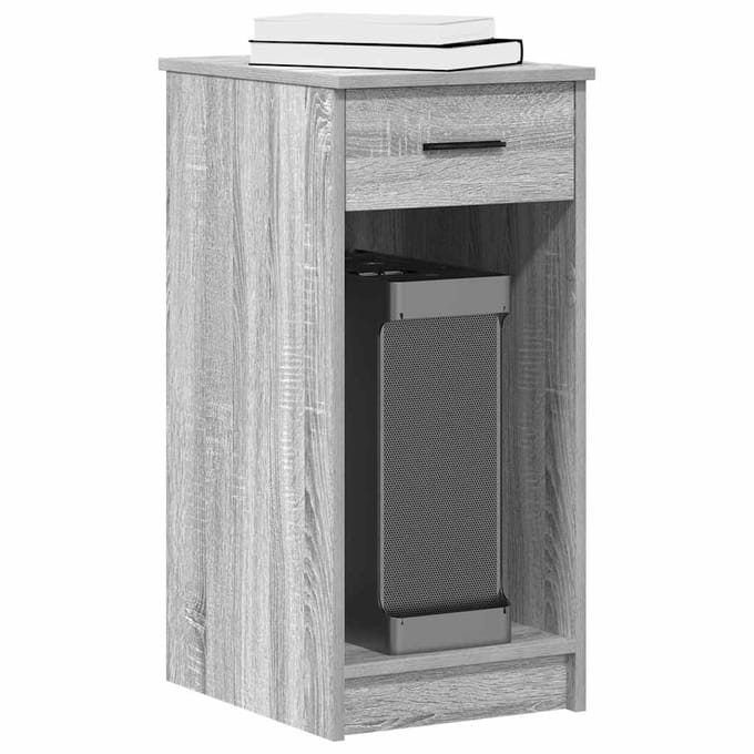 vidaXL - Computertorenstandaard - met - lade - 35x45x77 - cm - grijs - sonoma - eiken