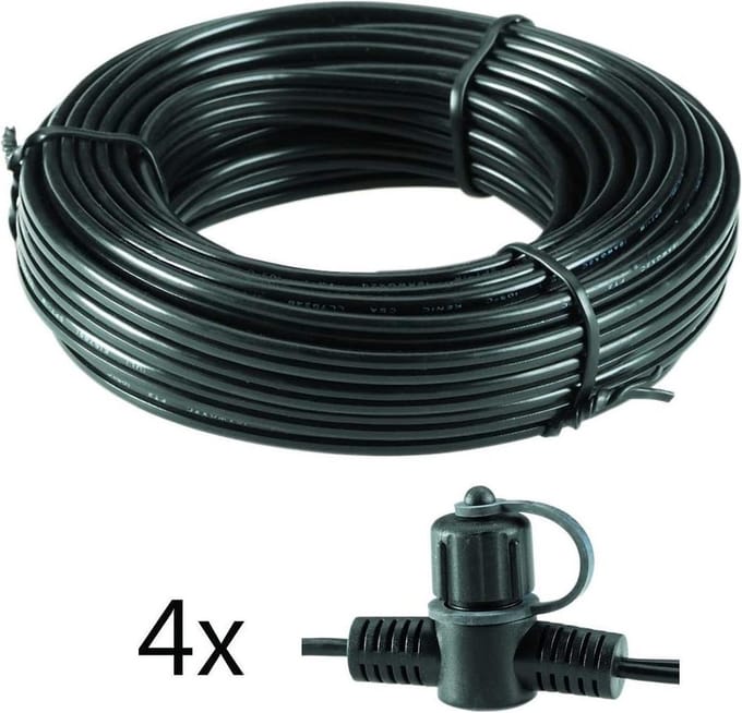 Garden Lights SPT-1W hoofdkabel met 4 aansluitingen, 10m - IP44