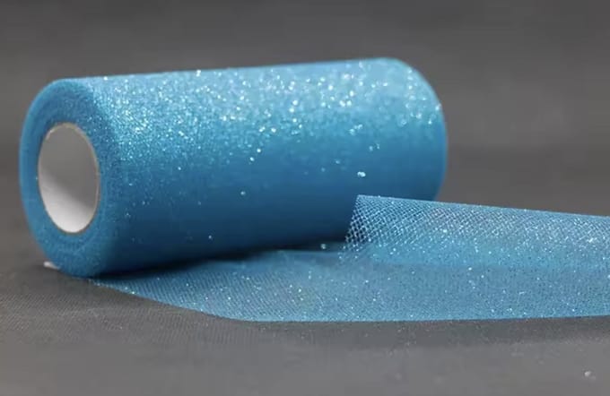 Glitter tule - Aqua - 22,8 meter