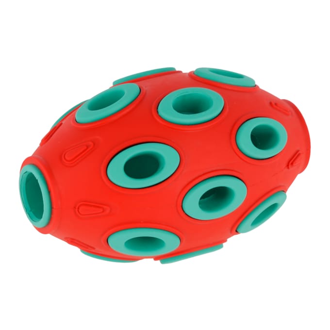 Kerbl Rugby ToyFastic, te vullen, rood/turkoois 13 cm