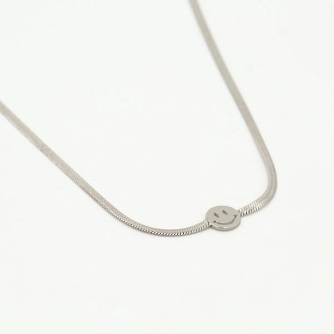 Bijoutheek Ketting smiley slang schakel Zilver JE13560