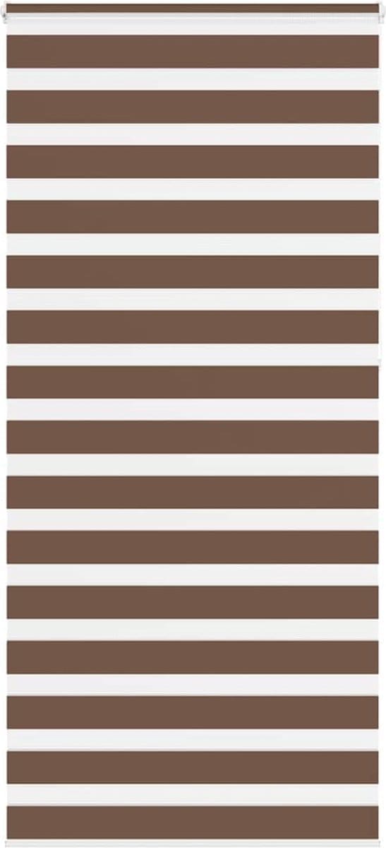 vidaXL - Zebra - rolgordijn - 95x230 - cm - stofbreedte - 90,9 - cm - polyester - bruin