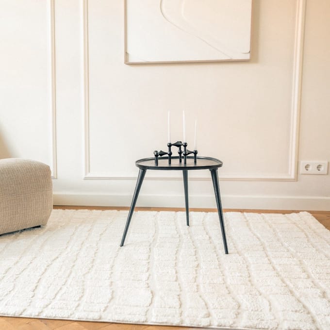 Scandinavisch vloerkleed Malin creme/wit - 200 x 280 cm - (L)