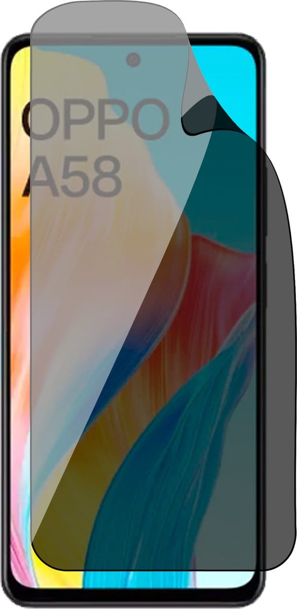 Privacy Screenprotector geschikt voor Oppo A58 4G - 1x FlexGuard Screen Protector
