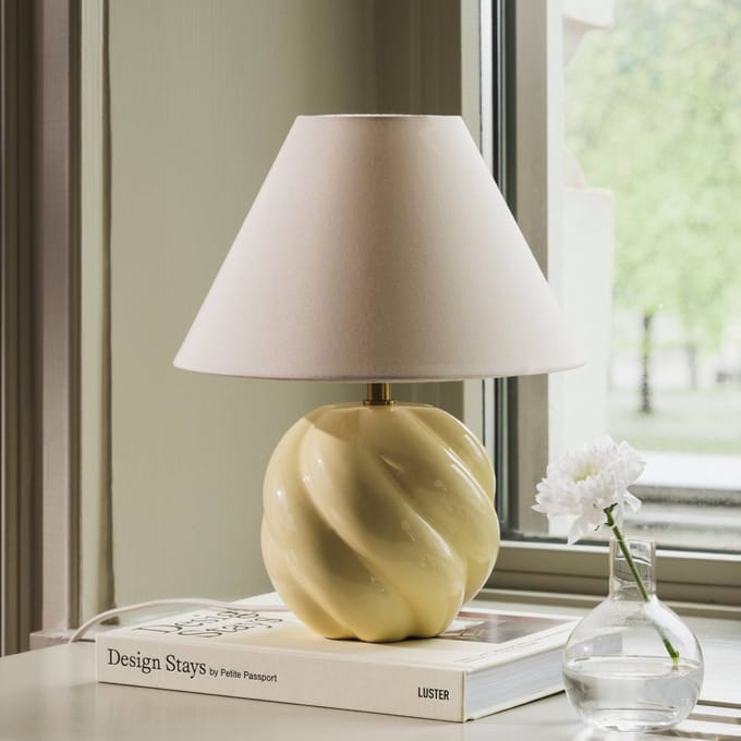 Globen Lighting tafellamp DAHLIA, beige/geel Hoogte 31 cm