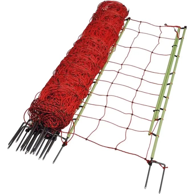 Gallagher Wolvennet 120cm x 50m Oranje Plus/Min (dubbele pen) - Beveiligde afrastering met plus/min