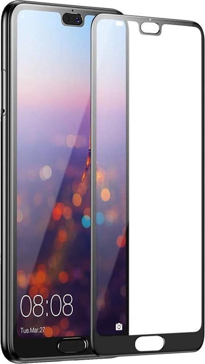 Screenprotector Glas - Full Curved Tempered Glass Screen Protector Geschikt voor: Huawei P20 Pro  - 2x AR202