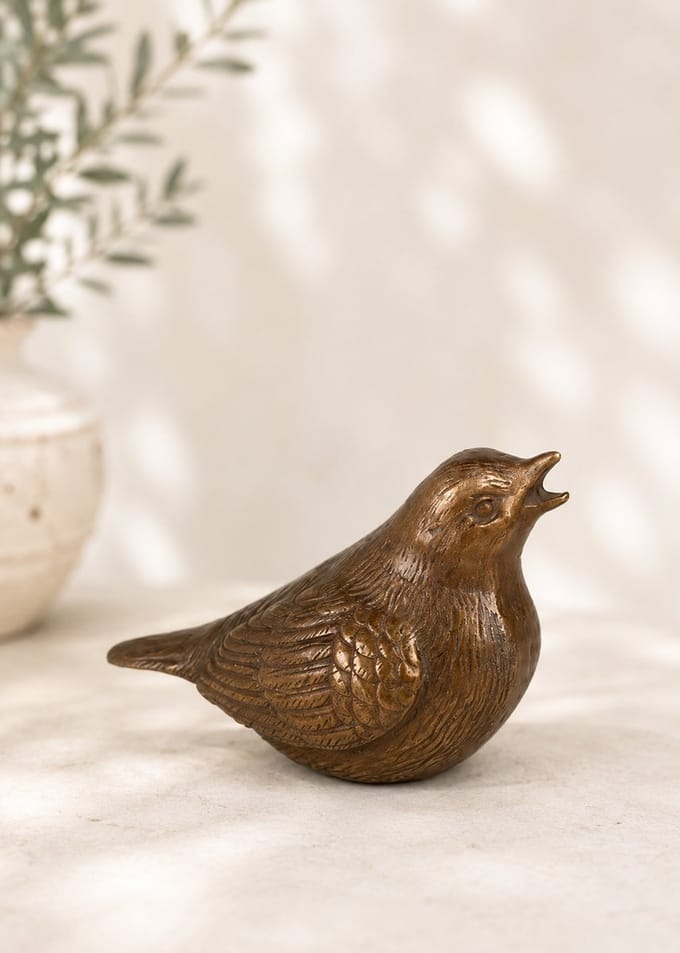 Mini - Asbeeld Dieren Urn Voor Uw Geliefde Dier Vogel in brons 2 - Kat - Hond - Paard - Konijn