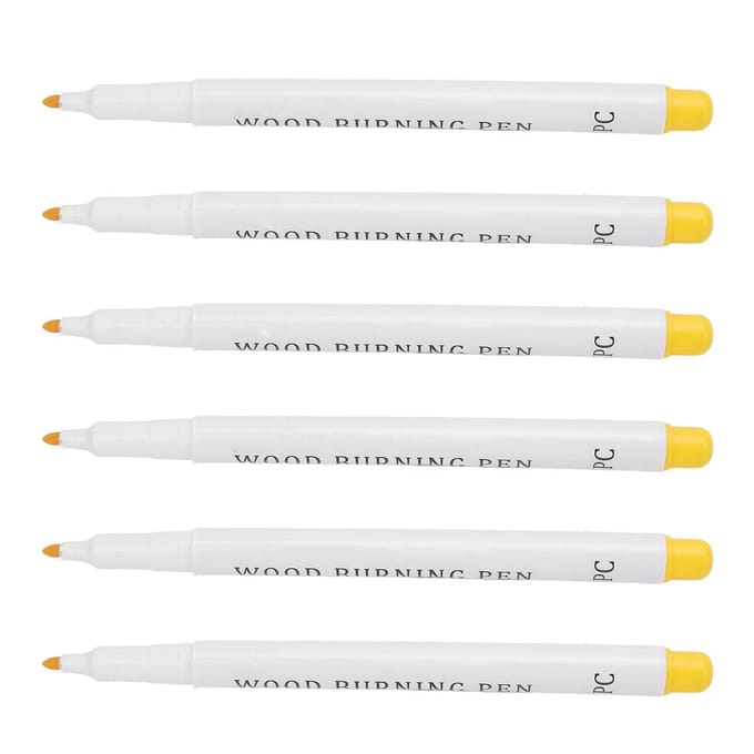 6 Stuks Houtbrander Marker Pyrografie Marker Houtbrander Pen voor Kunstprojecten Knutselen white