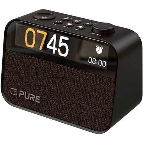 Pure Moment Wekkerradio DAB+ Bluetooth Sfeerverlichting Koffiezwart
