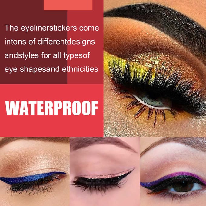 4 Paar Eyeliner Wimper Patch Universeel Type Cosmetica Lastics Eyeliner Wimper Patch zwart