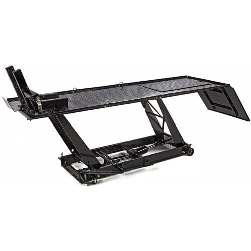 HBM 450 kg Motorheftafel Hydraulisch Met Luxe voorwielklem - Zwart