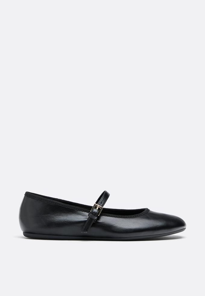 Stradivarius Basic Mary Jane-ballerina's  Zwart 37