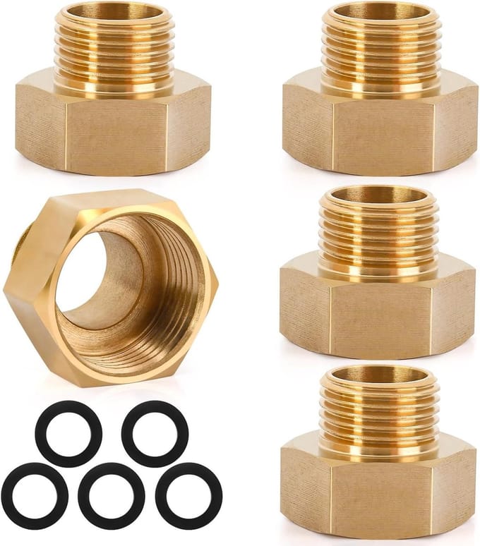 Verloopstuk reductie 3/4 naar 1/2 inch - Set van 5 - Buisverbindingen - AG/IG