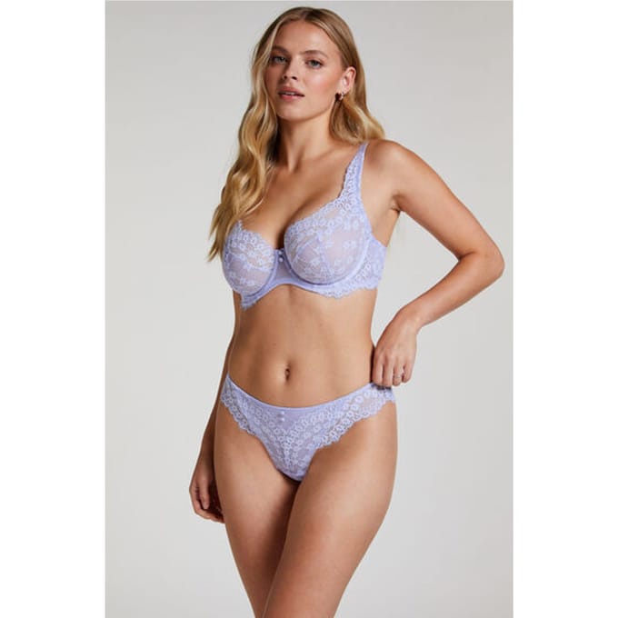 Hunkemöller Dames Lingerie Brazilian Daisy - Paars - maat S