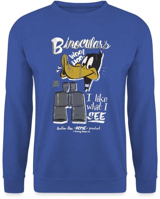 Looney Tunes Daffy Duck Binoculars Sweater Heren