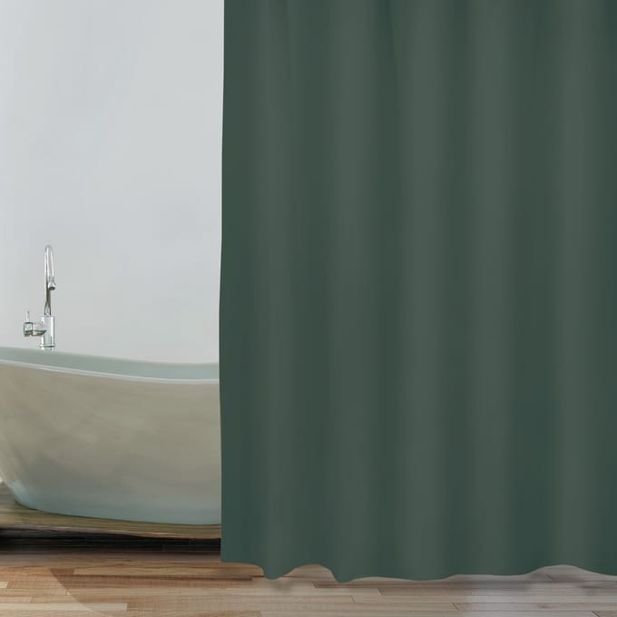 MSV Douchegordijn - donkergroen - gerecycled polyester - 180 x 200 cm - wasbaar - bad en douche