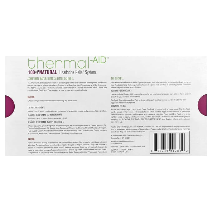 Thermisch Hulp Systeem voor Hoofdpijnverlichting, 2-delige kit beige
