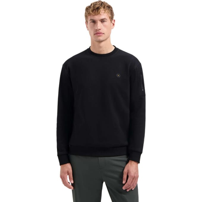 No Excess Sweater crewneck brushed inside black