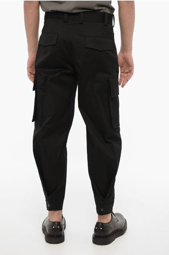 Losse FIREMAN Cargo-broek met enkelknoop in zwart