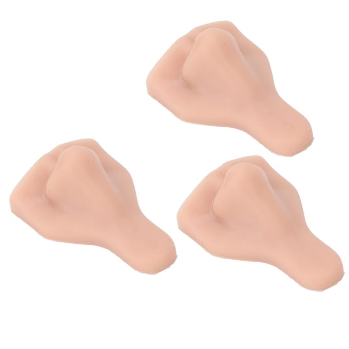 3 STUKS Siliconen Neusmodel Zacht Flexibel Herbruikbaar Simulatie 3D Siliconen Neusmodel voor Oefening beige
