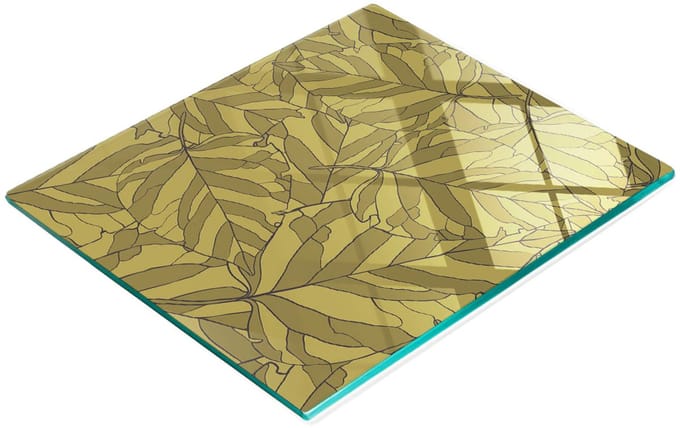 Decoratieve snijplank van gehard glas in de vorm van bladeren, 60x52 cm