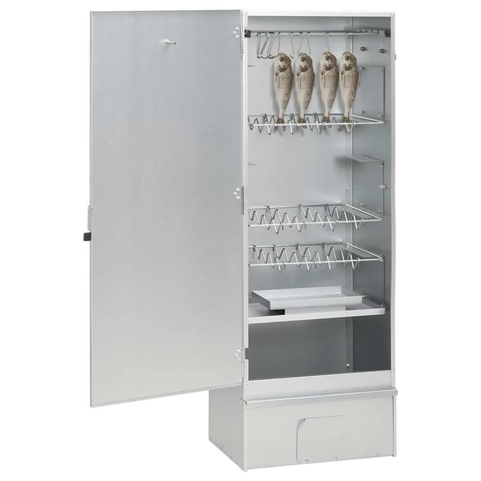 vidaXL - BBQ-rookoven - met - koude - rookgenerator - gegalvaniseerd - staal