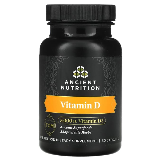 Ancient Nutrition, Vitamine D, 5 000 UI, 60 capsules