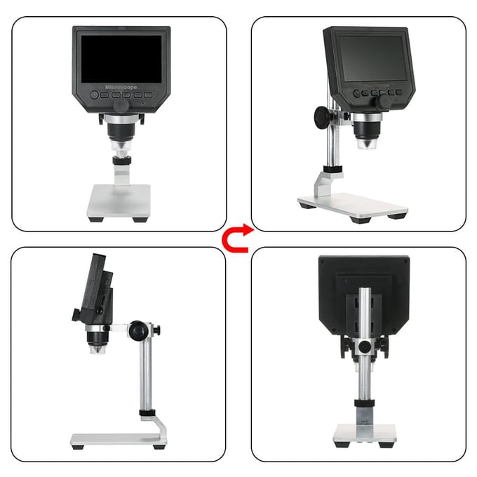 Microscope vidéo numérique électronique 600X 4,3  avec écran LCD 3,6 MP, loupe LED portable pour mobile EU Plug