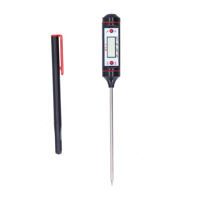 Vleesthermometer Digitaal Voedingsmiddel Sonde BBQ Kookgereedschap 50 celsius ~+300 celsius  Plug-in Temperatuurmeter WT1 black